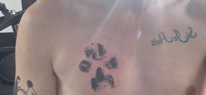 Paw print memorial piece