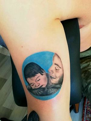 Uncle and nephew 💙 Tattooed @monotattooart 