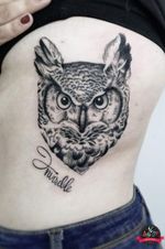 #owl #owltattoo #sowa #ribs #ladym #fineline #dotwork 