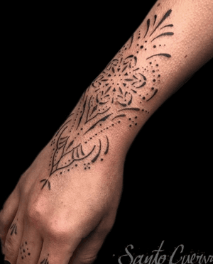 Get a stunning dotwork and ornamental pattern tattoo on your forearm in London for a unique and elegant look.