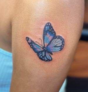 Not only it was my clients first but she was given a beautiful colorful butterfly. A perfect way to start her tattoo addiction 