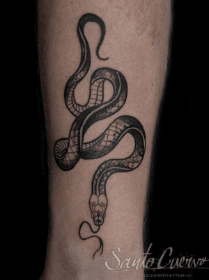 Get a stunning black and gray snake tattoo on your forearm in London, GB. Perfect for a sleek and stylish look.