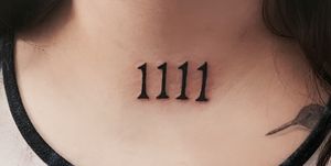 1111 tat done on 11/11 - Shout out to Reece and I’m excited for the entire throat and chest piece to be finished! #1111 