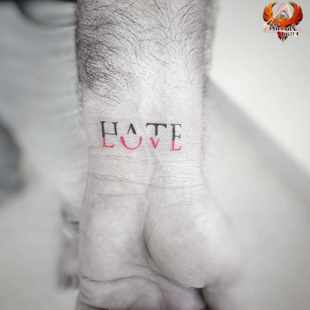 Love hate tattoo sign hires stock photography and images  Alamy