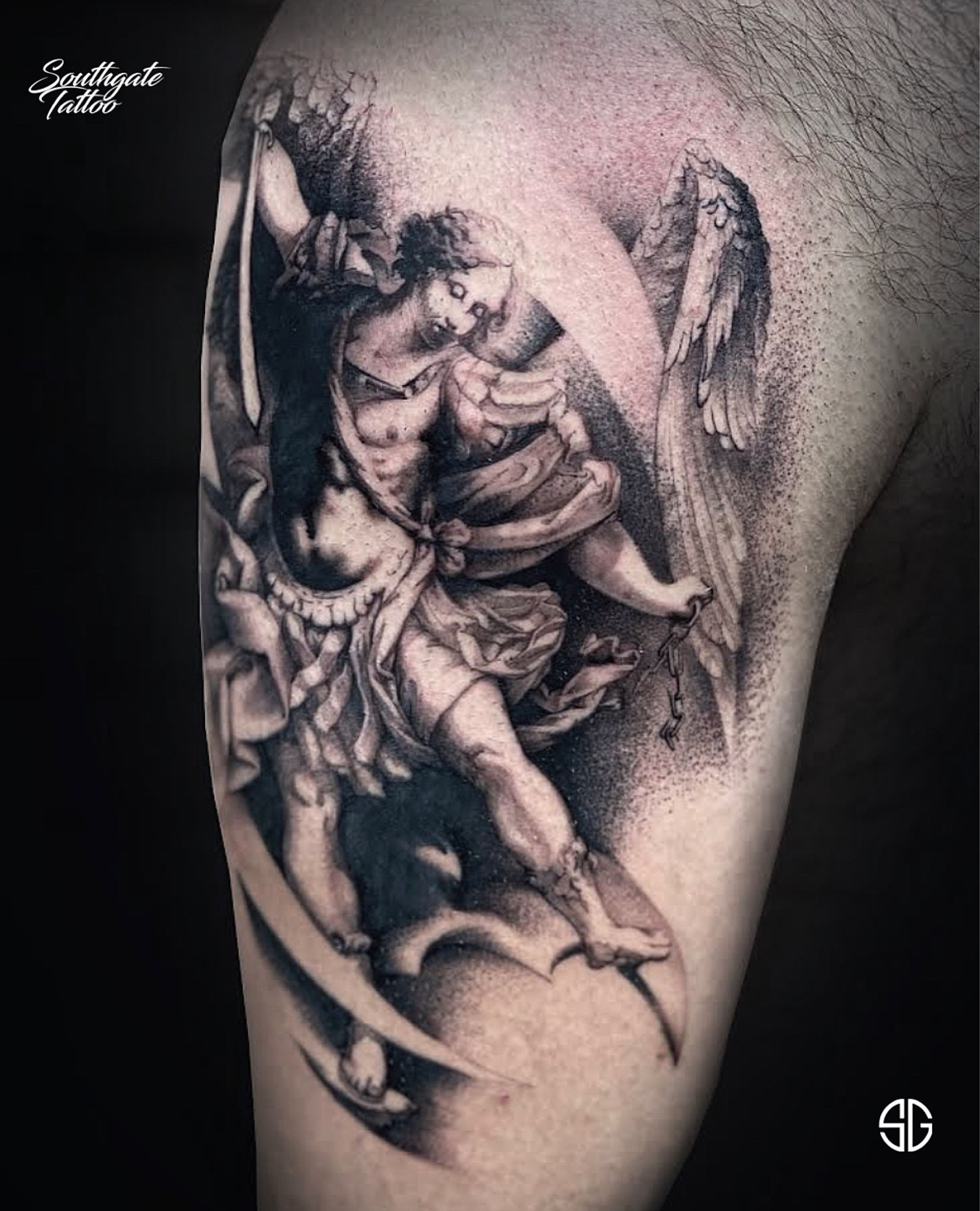 Archangel Chest Tattoo