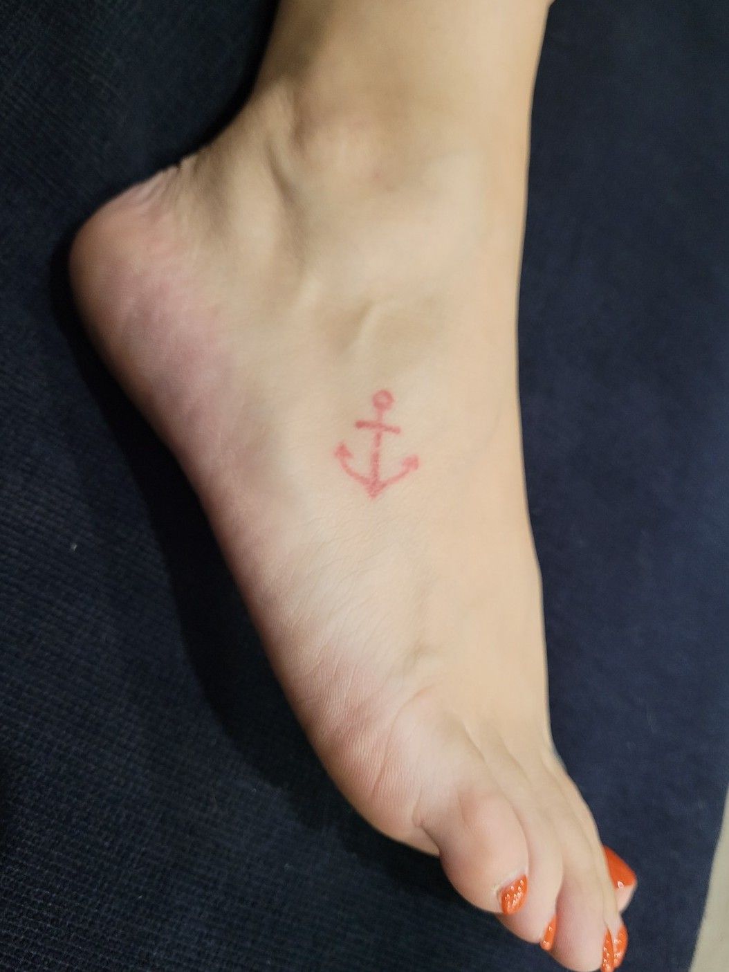 small anchor tattoo foot