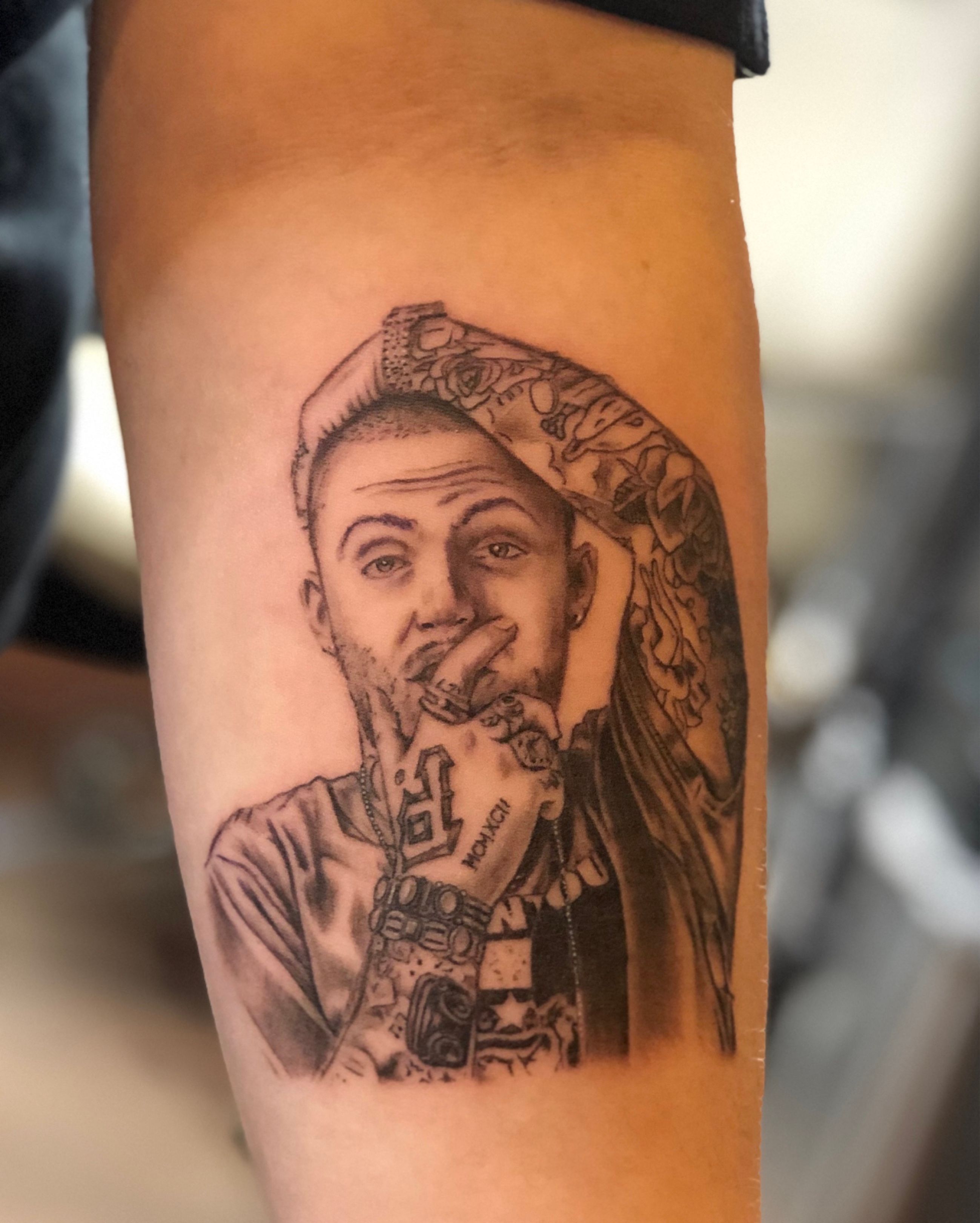 Mac Miller tattoo by Kozo Tattoo