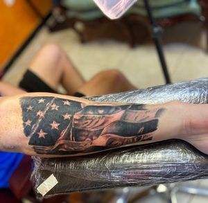 Patriotic theme tattoo for appointments text me #267-647-4161 or 📧 drostyles@icloud.com