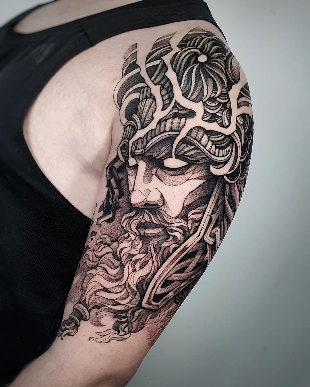 A Poseidon tattoo symbolizes aspect of strength, power, connection to ... |  TikTok