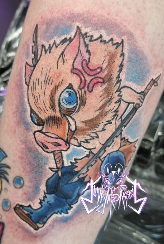 Twitter 上的I Sculpt New tattoo finished Inosuke from Kimetsu No Yaiba  Demon Slayer There was an amazing tattoo artist that was local so I  decided to grab a tattoo before heading