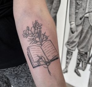 Floral book tattoo! 