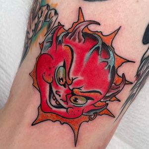 Hot stuff tattooed by me @drew_cet #traditionaltattoo #tattoo #hotstuff