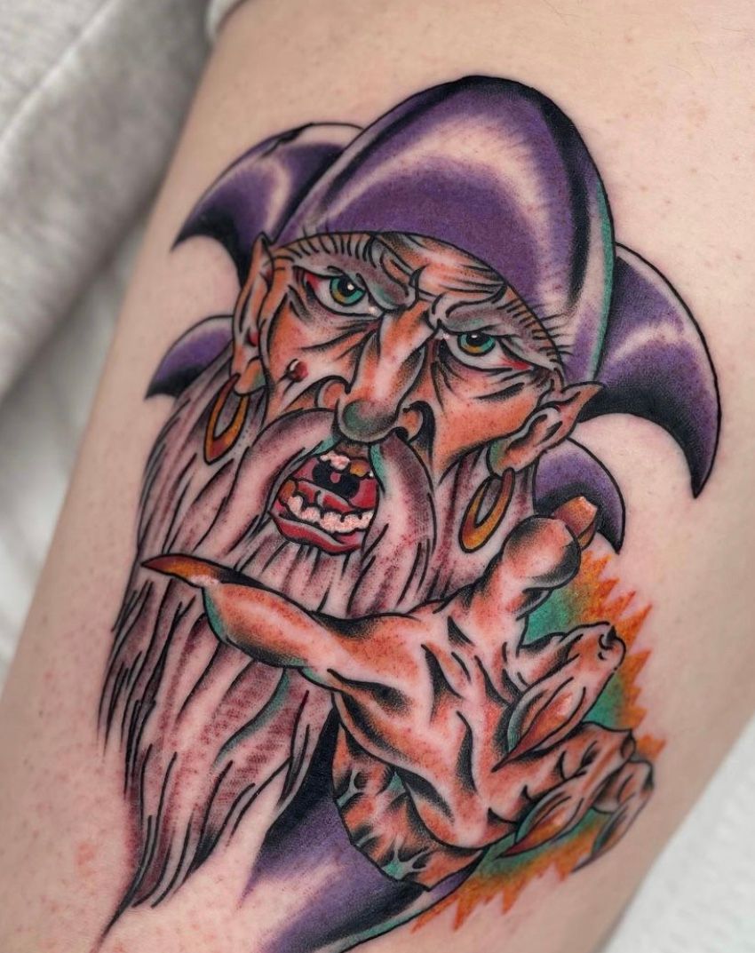 Dark Magic Witch Tattoo Design – Tattoos Wizard Designs