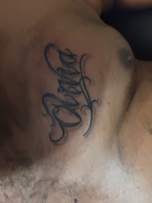 My cousin got his wife's name tatted real love ..