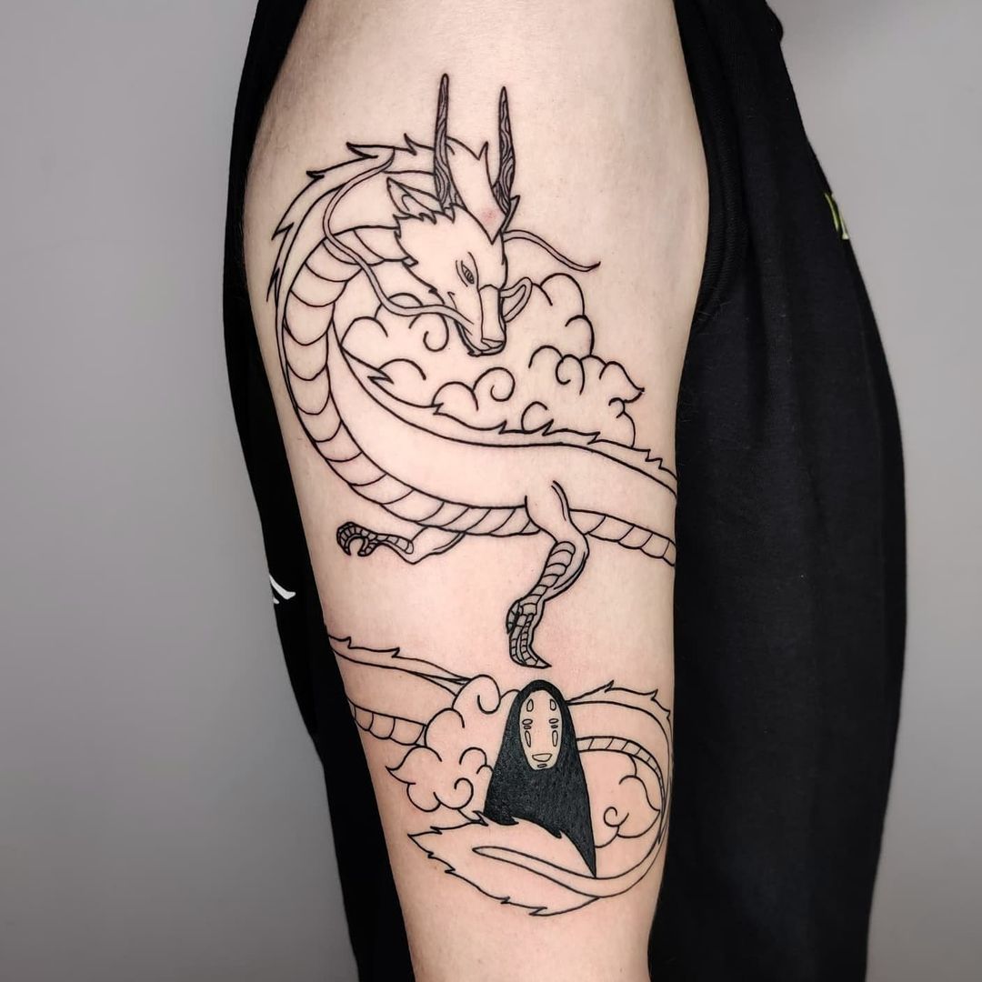 No Face from Spirited Away tattoo by Hugotattooer  Spirited away tattoo  Geek tattoo Ghibli tattoo