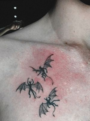 3 dotted demons on my upper chest