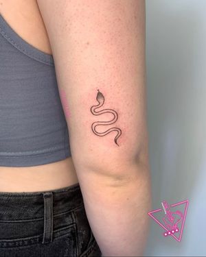 Hand-Poked Snake Tattoo by Pokeyhontas at KTREW Tattoo - Birmingham, UK #handpoked #handpoketattoo #stickandpoketattoo #snaketattoos #tattoos #armtattoos