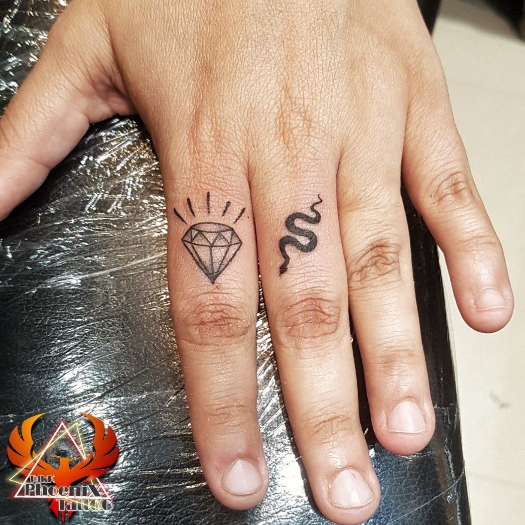 Finger tattoos Temporary Tattoo  Tatuajes de diamantes Tatuaje pequeño de  diamante Tatuajes en los dedos