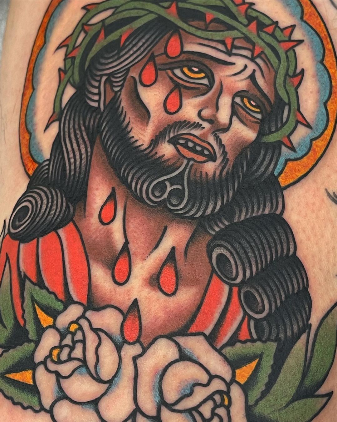 14x11 Tattoo Flash Sheet by Bullseye 2004 Victor Jesus Satan Cross Sacred  Heart | eBay