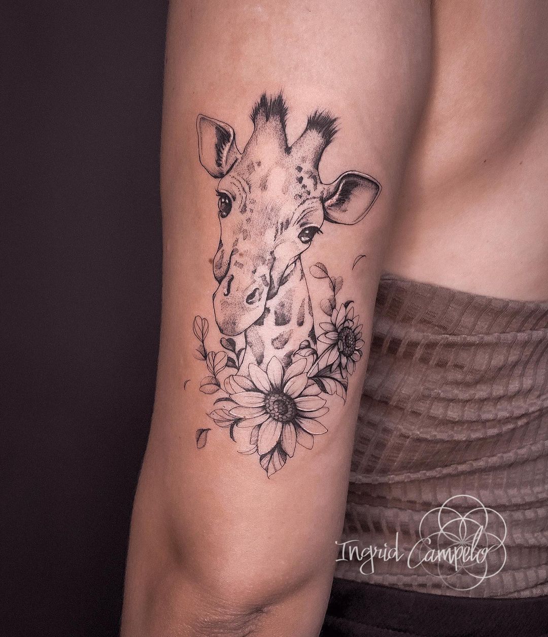 Here's an attempt at a better picture of the tattoo I did on my own leg  yesterday. Giraffe skull and daffodils! Swipe for a video. How ... |  Instagram