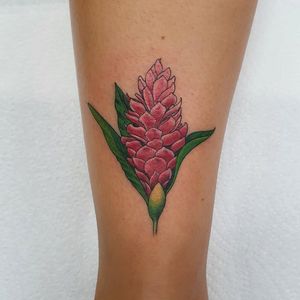 Beautifully detailed flower tattoo by Dani Mawby on the ankle, perfect for a touch of elegance and femininity.