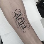 "Aria" Gothic Script Tattoo