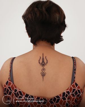Trishul Tattoo done by Anvesh Gajengi at Circle Tattoo