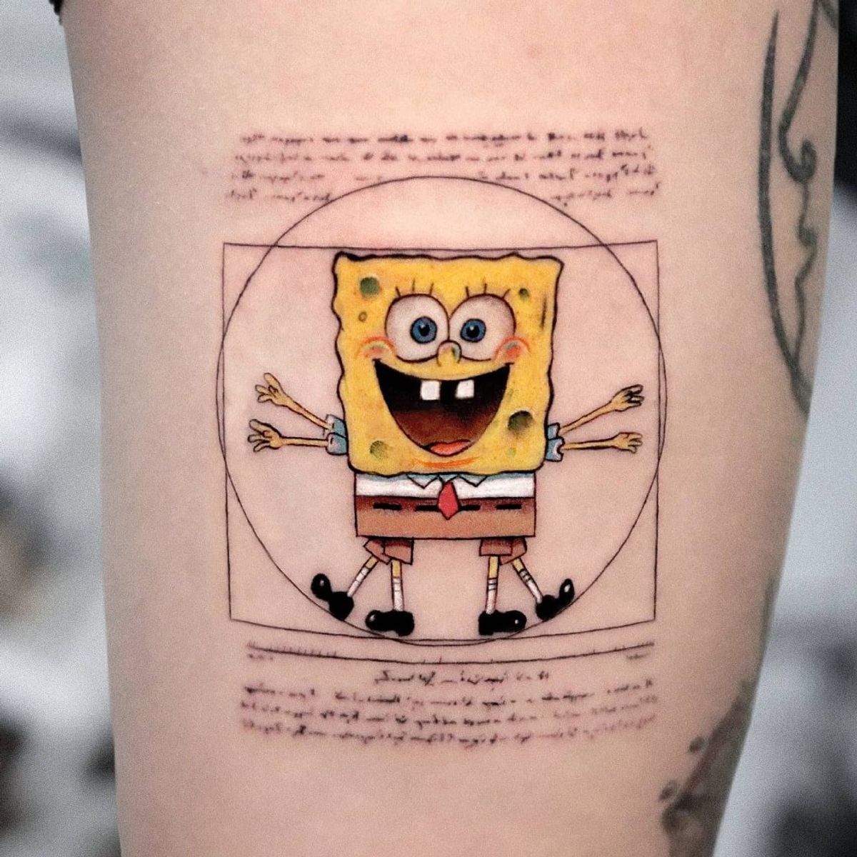 Tattoo Uploaded By Hakan Adik • Vitruvian Sponge Bob • Tattoodo