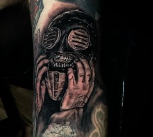 Portrait of DJ Starscream aka Sid from Slipknot! So stoked at how this sleeve is coming out in full… for booking text me at (214) 934-1929 ⚔️😈⚔️