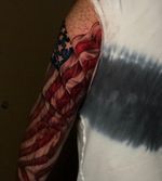 Almost complete full free handed American flag… truly an honor to tattoo veterans… thank you for your service!!! ⚔️😈⚔️
