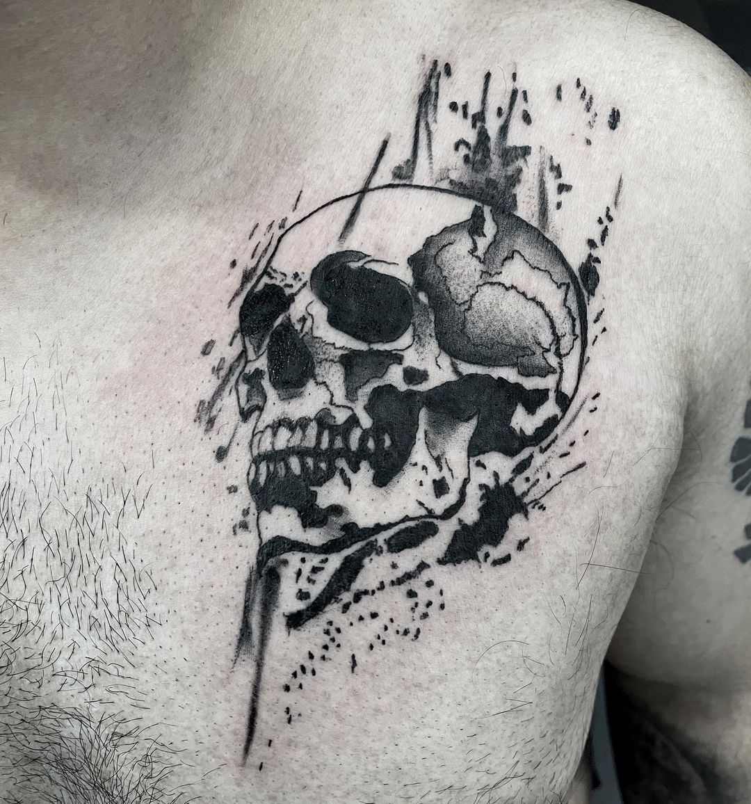 Tattoo uploaded by nsmactattoos • #skulltattoo #abstracttattoo  #inksplattertattoo • Tattoodo