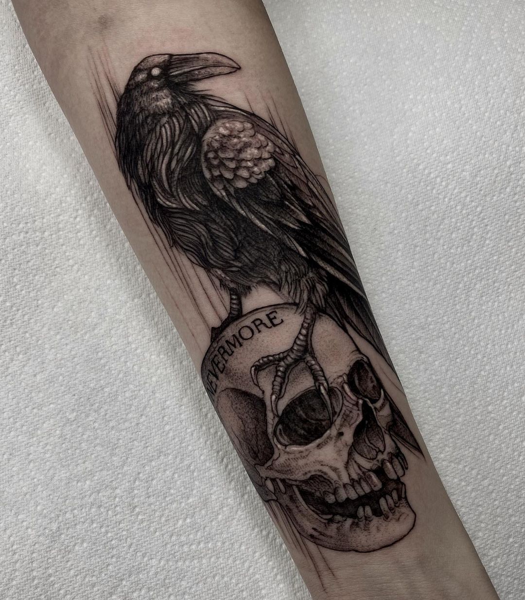 Koit Raven tattoo | Tattoos, Cool arm tattoos, Third eye tattoos