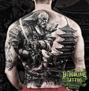 Samurai Pagoda Fullback Tattoo