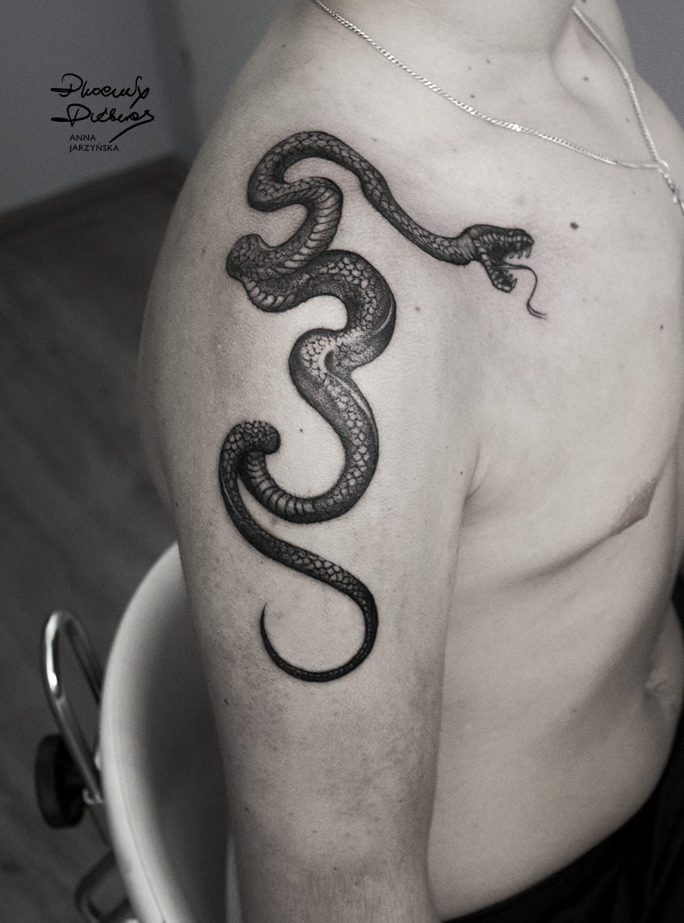 Snake on inner forearm by Madeline Miller, Hometown Tattoos, Port Perry,  Ontario : r/tattoos