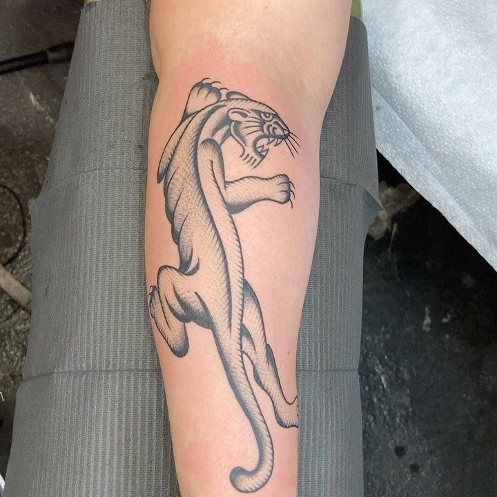 Tattoo uploaded by Adam Ruff • Crawling panther on a classic spot -  location is so important to compliment the tattoo you've chosen, I can  advise you where would look really cool -