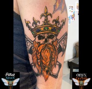 Viking Skull Tattoo#skull #crown #viking #color #piston 