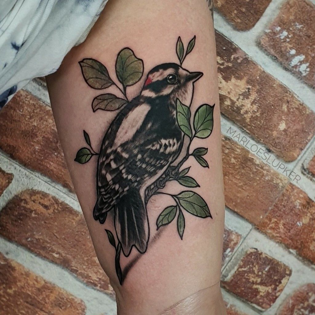 Tattoo of Fire woodpecker Resourcefulness tattoo  custom tattoo designs  on TattooTribescom