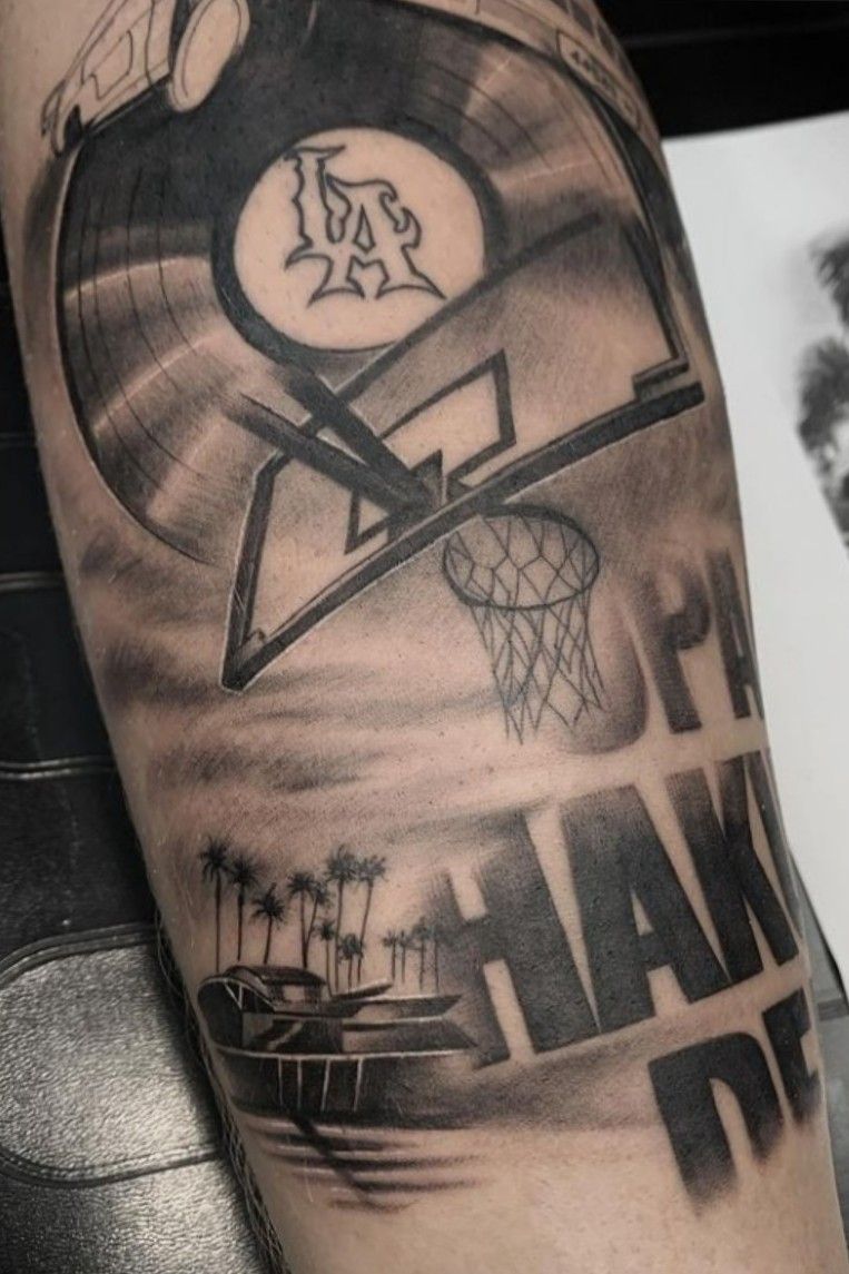 Basketball Court Tattoo by @stevebutchertattoos - Tattoogrid.net