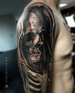 Grim Reaper Realistic Tattoo Black and Grey Joel Meyer