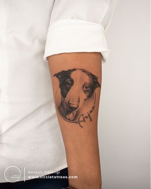 Dog Tattoo done by Anvesh Gajengi at Circle Tattoo