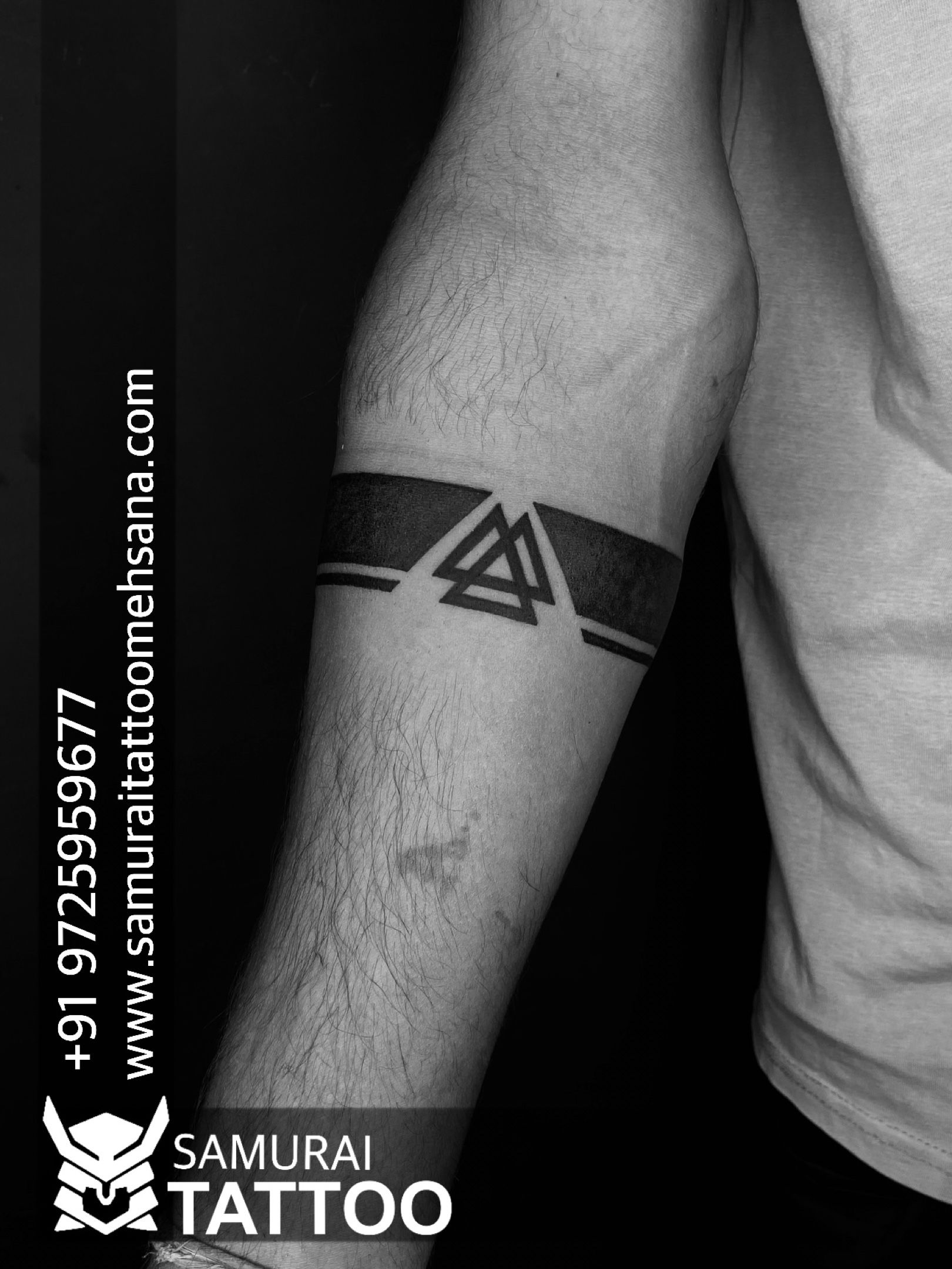 Red Baron Ink Tattoo — Hand drawn triangle band done by @pillulynk45 here...