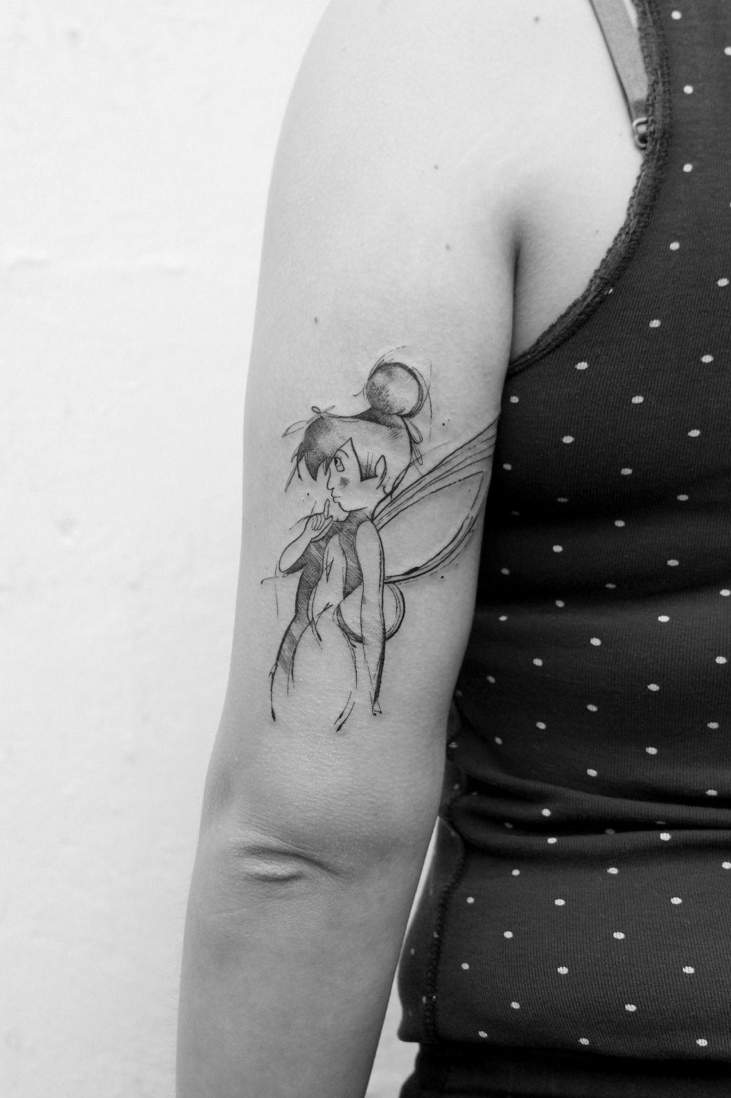 Tinkerbell Tattoo behind Ear - Tattoos Designs