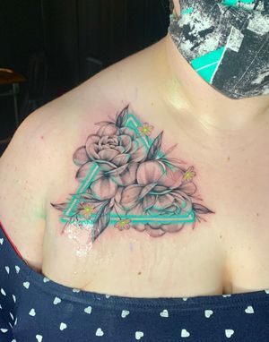 Neon floral triangle 