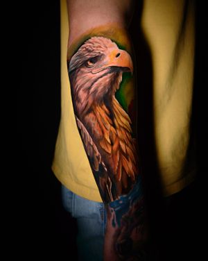 #eagle #animal #america #colorrealism #forearmtattoo #falcon