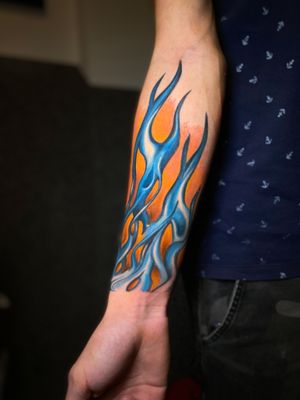 #flames #forearm #tribute #linkinpark #linkin #park #chester #blueflames #cool 