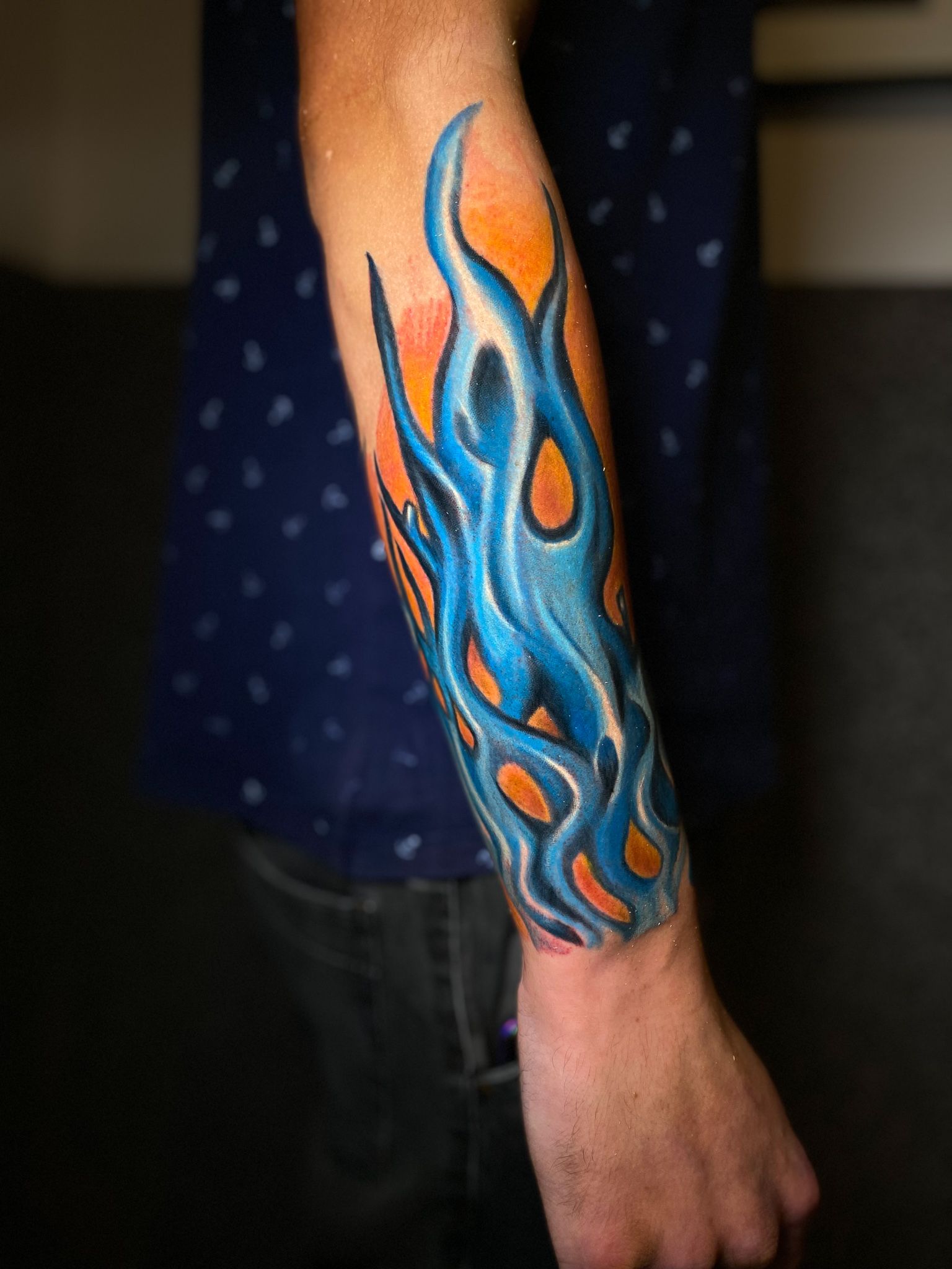 A Guide To Black And Grey Flame Tattoos | Flame tattoos, Cool forearm  tattoos, Forearm sleeve tattoos