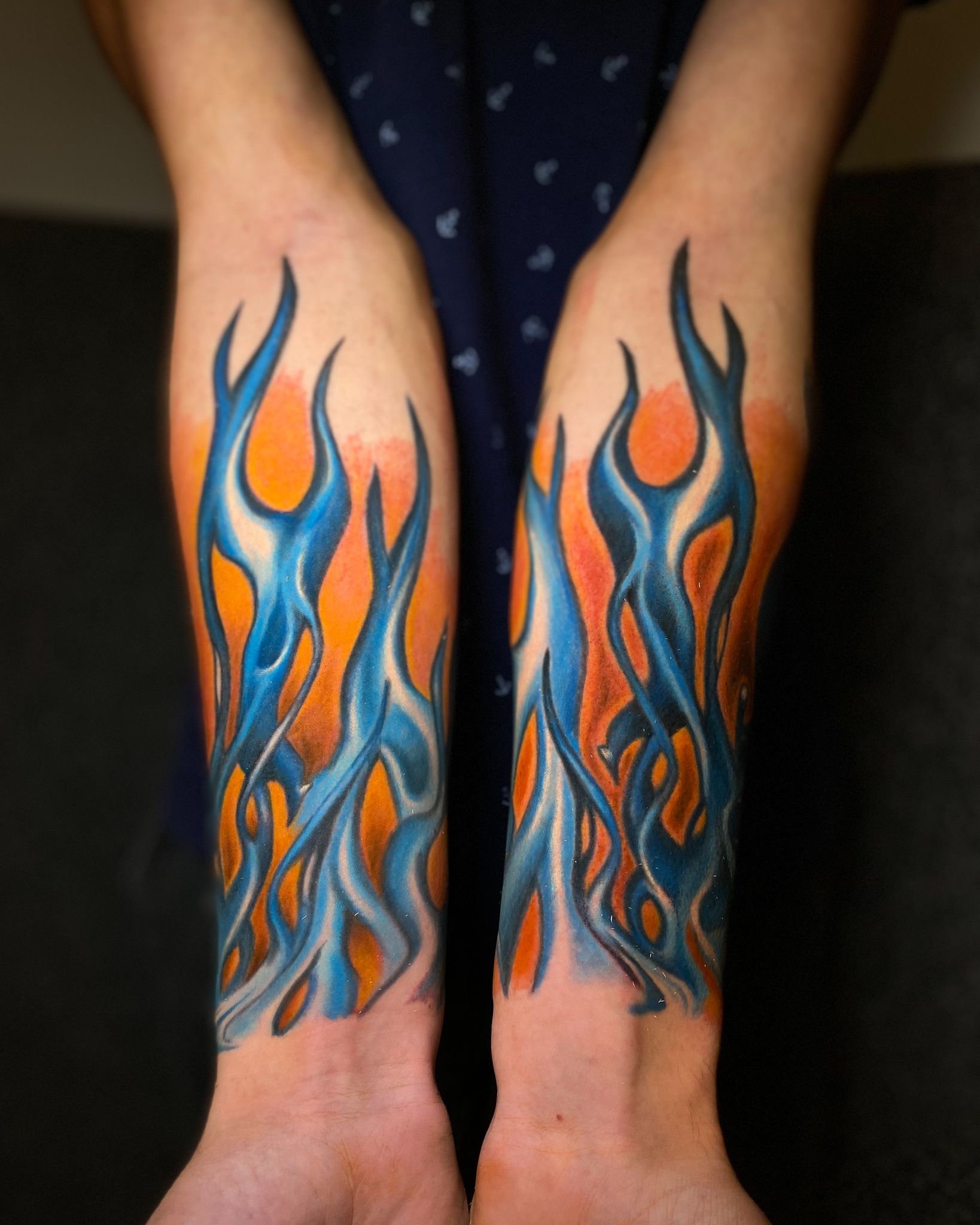 Waterproof Temporary Tattoo Tsticker Black And Blue Fire Totem Tatoo Water  Transfer Fake Tatoo Flash Tatto 1056cm For Man  Temporary Tattoos   AliExpress