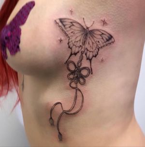 Butterflies Tattoo with tassel I did for Nhi 