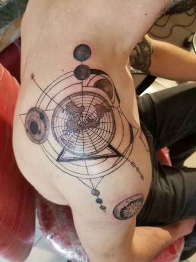 #tattooart #tattoo #tattooart #geometrytattoo #space #planets #tattooidea