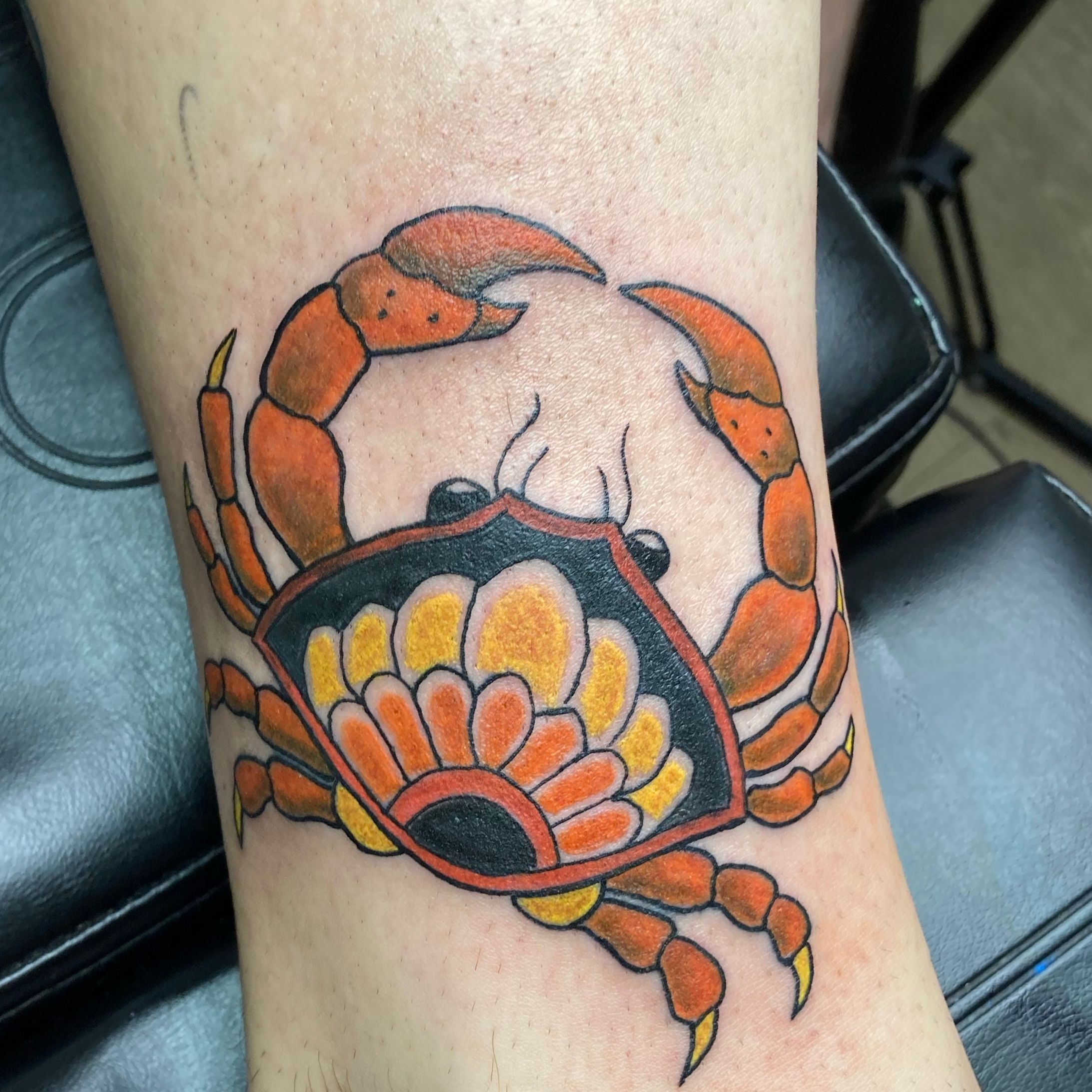 Japanese Dragon Sleeve Tattoo with Crab Design